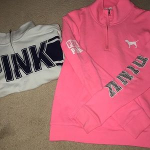 Two VS PINK quarter zips